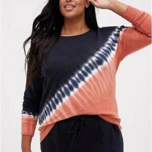 Torrid Black and Rust Knit Tie Dye Sweatshirt Size 3
